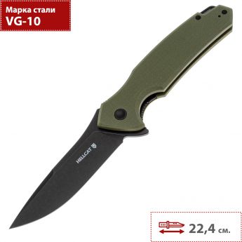 Нож складной MR BLADE HELLCAT MINI (VG10 BSW, G10 Olive)